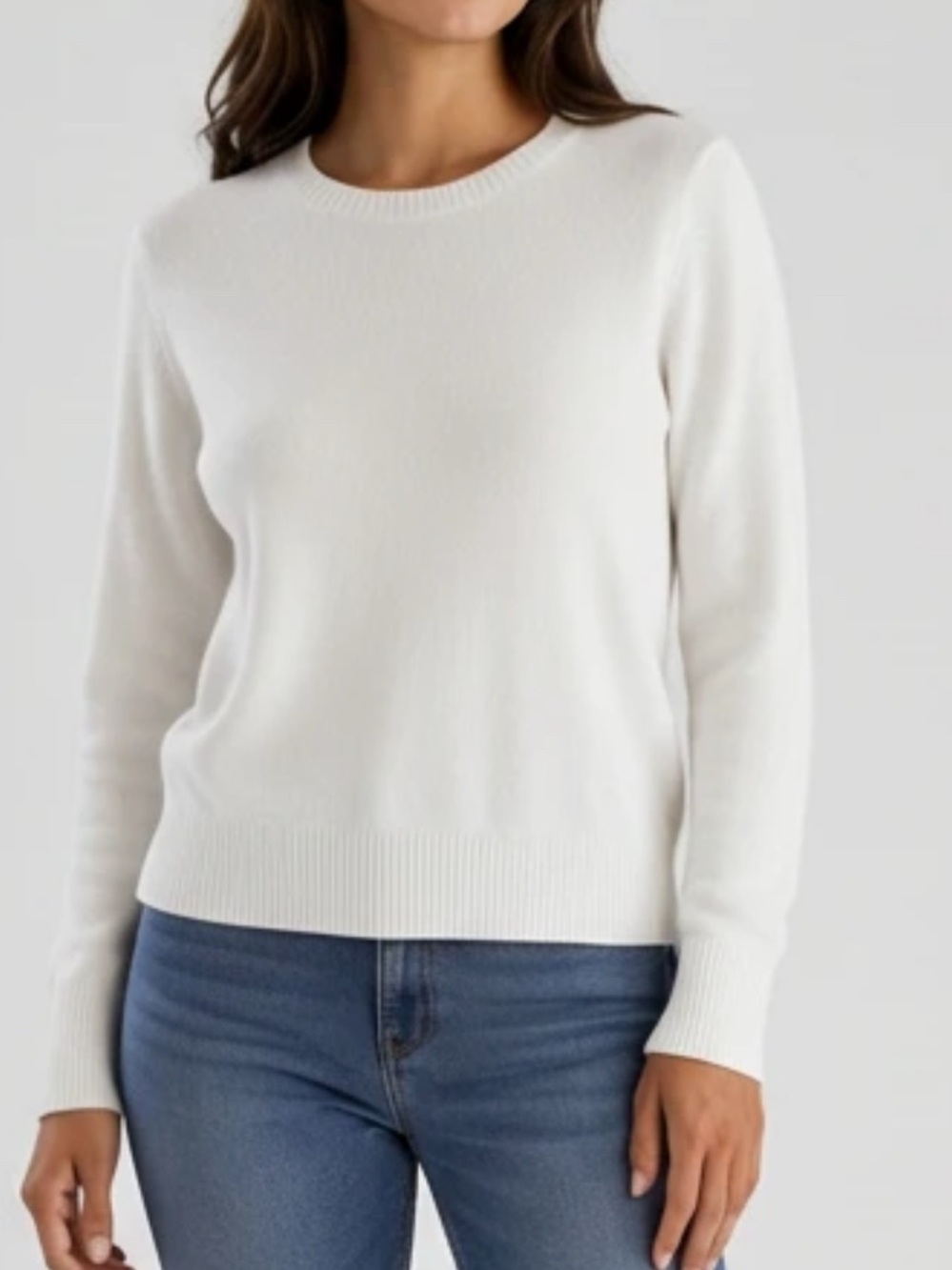 J. Crew Slim Crewneck Sweater in White. NWOT